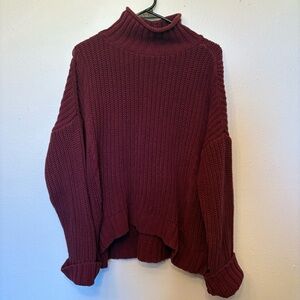 Express Women's Large Burgundy Turtleneck Sweater